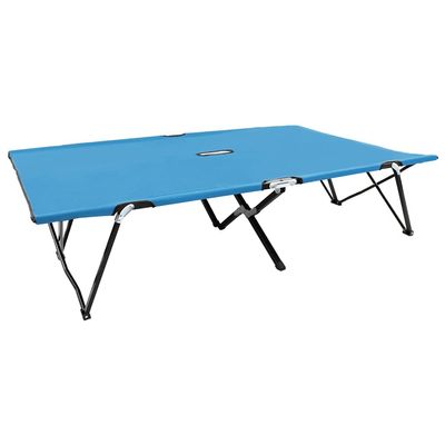 YAFF Two Person Folding Sun Lounger Blue Steel-0352