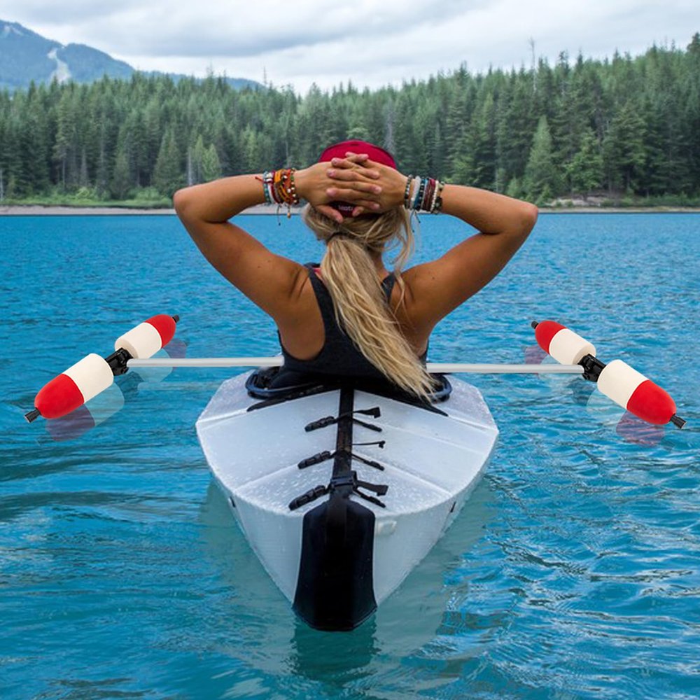 2Pcs Kayak Outrigger Stabilizers Inflatable Kayak Outrigger Marine Boat Canoe PVC Outrigger Arms Stabilizer System Portable Kayak Stabilizer Sidekicks Kit Standing Float Stabilizer