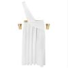 QinCiao Men's Halloween Costume One Shoulder Ancient Greek Long Skirt Cosplay Outfits Toga Robe White Medium view 4