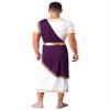Eandarui Men's Greek God Toga Dress Costume Roman Ancient Shirt Gown Robe Cosplay Performance Outfits Purple X-Large view 2