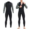 Aosekaa Mens Neoprene Wetsuit, Full Body Diving Suit Front Zip Wetsuit for Diving Snorkeling Surfing Swimming, L view 2