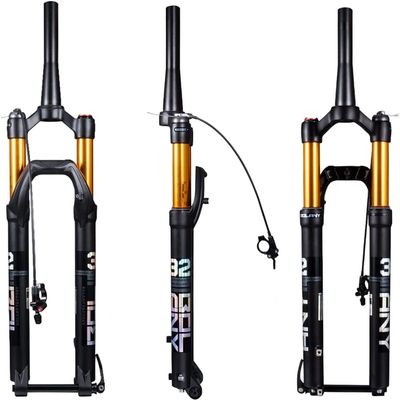 ZECHAO 26 27.5 29In Mountain Bike Suspension Fork,1-1/2" Air Mountain Bike Fork Thru Axle 15 X100mm Travel 100mm Disc Brake Aluminum Alloy Outdoor (Color : Remote Lockout, Size : 26 inch)
