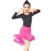 Girls Latin Dance Top with Skirt 2 Piece Set Ruffle Samba Tango Practice Dancewear Skirt(Pink 6-7T) view 1