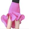 Girls Latin Dance Top with Skirt 2 Piece Set Ruffle Samba Tango Practice Dancewear Skirt(Pink 6-7T) view 3