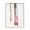Stupell Industries Pink Surfboard on Coast White Framed Giclee Art Design by Sisi and Seb view 1