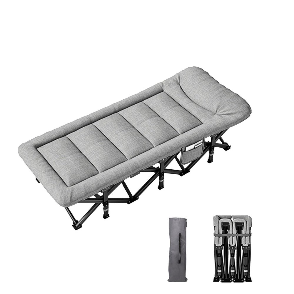 UPGENT Folding Camping Cot for Adults, Heavy Duty Outdoor Bed with Carry Bag, Travel Camp Cots for Outdoor Travel, Base Camp, Hiking, Mountaineering, Lightweight Backpacking