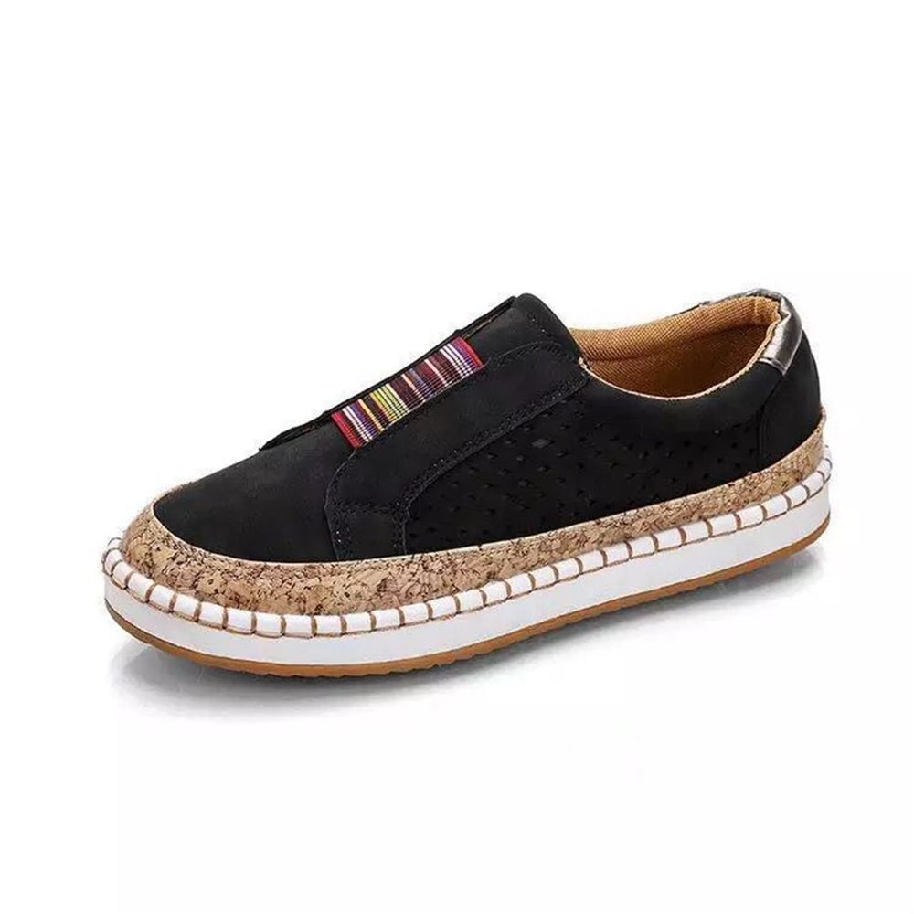 Ladmiple Loafers For Women Black Platform Womens Canvas Shoes Casual Cute Sneakers Low Cut Slip On Fashion Comfortable Walking Shoes Dressy Summer Non Slip Platform Flats Loafers