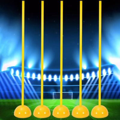 RENLXFI Agility Training Poles with Base, Professional Soccer Training Poles Kit, for Soccer Lacrosse Drills Training, Slalom Poles Sport Traning Equipment (Size : 1m/39.4in, Color : 7packs)