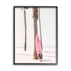 Stupell Industries Pink Surfboard on Coast Black Framed Giclee Art Design by Sisi and Seb view 1