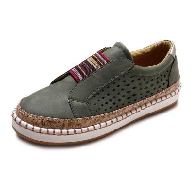 Ladmiple Sneakers For Women White Tan Womens Low Top Canvas Sneakers Slip On Casual Walking Shoes Dressy Summer Fashion Comfortable Non Slip Flats Loafers