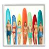 Stupell Industries Surfers & Boards Summer White Framed Giclee Art Design by Randy Hibberd view 1