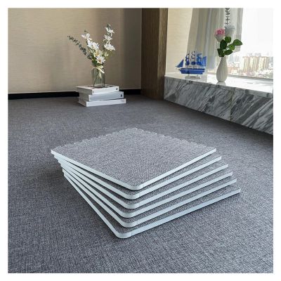 12 X 12 Inch Foam Floor Tiles - 100pcs - Interlocking Foam Padding with Linen Fabric Top for Exercise, Yoga, Playroom, Garage, Basement(Size:30x30x1cm,Color:Dark Gray)