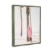 Stupell Industries Pink Surfboard on Coast Gray Framed Floater Canvas Wall Art Design by Sisi and Seb view 2