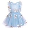 Baby Blue Birthday Dress for Girl Clouds Backless Tulle Princess Dresses Rainbow 1st Birthday Outfit Girl Blue Clouds 18-24 Months view 2
