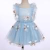Baby Blue Birthday Dress for Girl Clouds Backless Tulle Princess Dresses Rainbow 1st Birthday Outfit Girl Blue Clouds 18-24 Months view 4