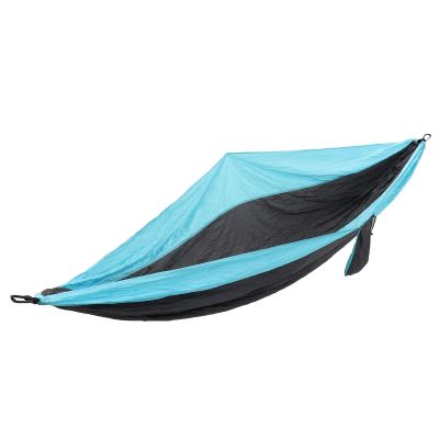 JEOZBM Camping Hammock, Double Portable Lightweight Camping Swing, Tree Straps Swing Hammock Bed for Outdoor Backpacking Backyard Hiking(300-sky Blue Dark Grey)