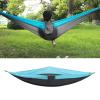 JEOZBM Camping Hammock, Double Portable Lightweight Camping Swing, Tree Straps Swing Hammock Bed for Outdoor Backpacking Backyard Hiking(300-sky Blue Dark Grey) view 4