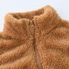 Toddler Solid Color Sleeveless Fleece Jacket Vest Boys Girls Fall Winter Coats Kids Hooded Outer (Khaki, 4-5 Years) view 3
