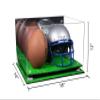 Better Display Cases Acrylic Double Football and Helmet Display Case - Large Rectangle Box with Mirror, White Risers and Turf Base 18" x 14" x 12" (A014/B60) view 2