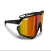 Bertoni Sport Cycling MTB Running Sunglasses for Men Women in TR90 100% UV Block mod. ALPHA (Matt Black/Shiny Black Gold Red Mirror Lens) view 1