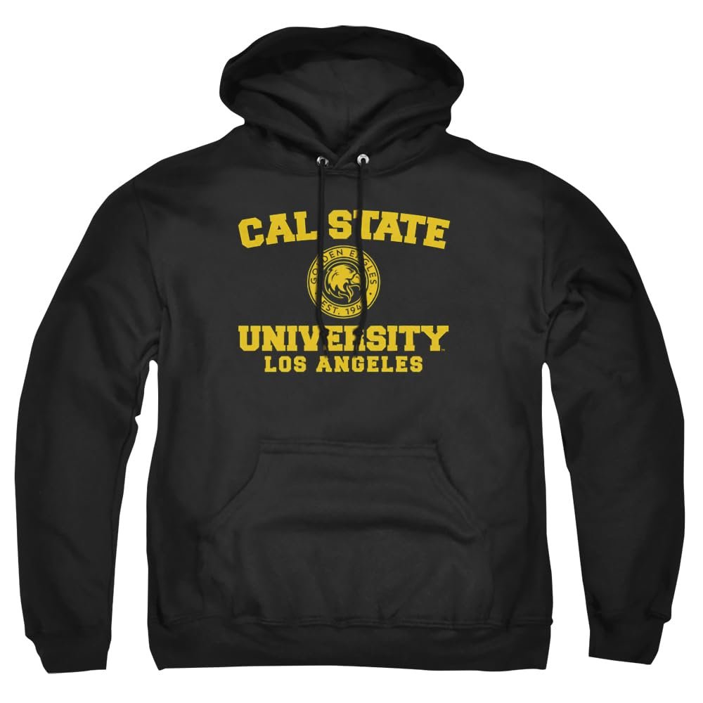 California State University Los Angeles Official Circle Logo Unisex Adult Pull-Over Hoodie,Cal State Los Angeles Golden Eagles, Large