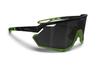 Bertoni Sport Cycling MTB Running Sunglasses for Men Women in TR90 100% UV Block mod. ALPHA (Shiny Black/Matt Green  Silver Mirror Lens) view 1
