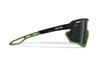 Bertoni Sport Cycling MTB Running Sunglasses for Men Women in TR90 100% UV Block mod. ALPHA (Shiny Black/Matt Green  Silver Mirror Lens) view 3
