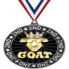G.O.A.T. Shadow Medal Award, 2.75" Silver Trophy Medal 100 Pack view 1
