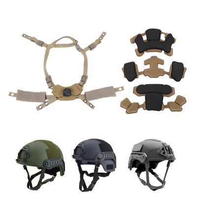 Bewinner Dial Suspension System Chin Strap - 3rd Generation Adjustable Helmet Liner System Steap Kit with Internal Sponge Pad for MICH Helmet