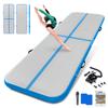 SUDOO 16ft Inflatable Gymnastics Tumbling Mat 4" Thick Air Tumble Track Gymnastics Training Mat with Electric Air Pump for Home Use/Tumble/Gym/Exercise/Training/Cheerleading/Yoga/Beach/Water (5M Blue) view 1