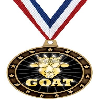 2.5" Universe Star G.O.A.T. Shadow Medal Award, Gold Trophy Medal 50 Pack