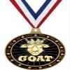 2.5" Universe Star G.O.A.T. Shadow Medal Award, Gold Trophy Medal 50 Pack view 1