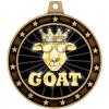 2.5" Universe Star G.O.A.T. Shadow Medal Award, Gold Trophy Medal 50 Pack view 2