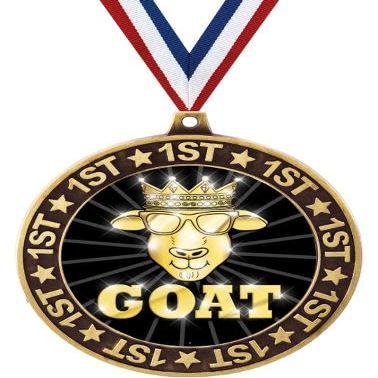 2.75" 1st Place G.O.A.T. Shadow Medal Award, Gold Trophy Medal 50 Pack
