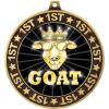 2.75" 1st Place G.O.A.T. Shadow Medal Award, Gold Trophy Medal 50 Pack view 2
