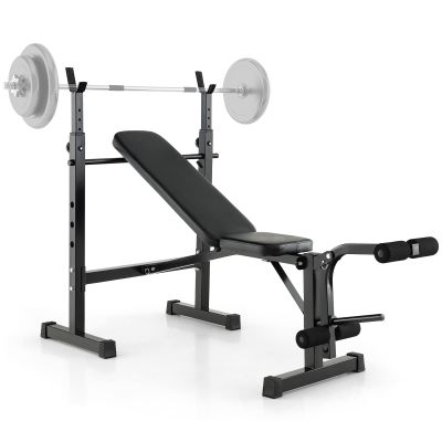 FIVESHOW Olympic Weight Bench, Bench Press Set with Squat Rack and Bench for Home Gym Full-Body Workout