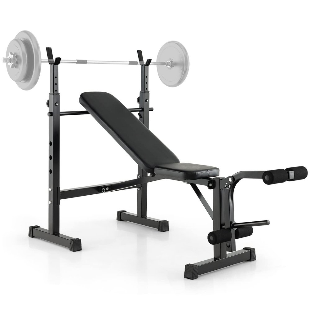 FIVESHOW Olympic Weight Bench, Bench Press Set with Squat Rack and Bench for Home Gym Full-Body Workout