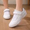 Fenlogft Girl & Youth White Soft Aerobics Shoes Cheerleading Sport Dance Shoes Training Cheer Shoes (White,5,Big_Kid,Big Kid) view 2