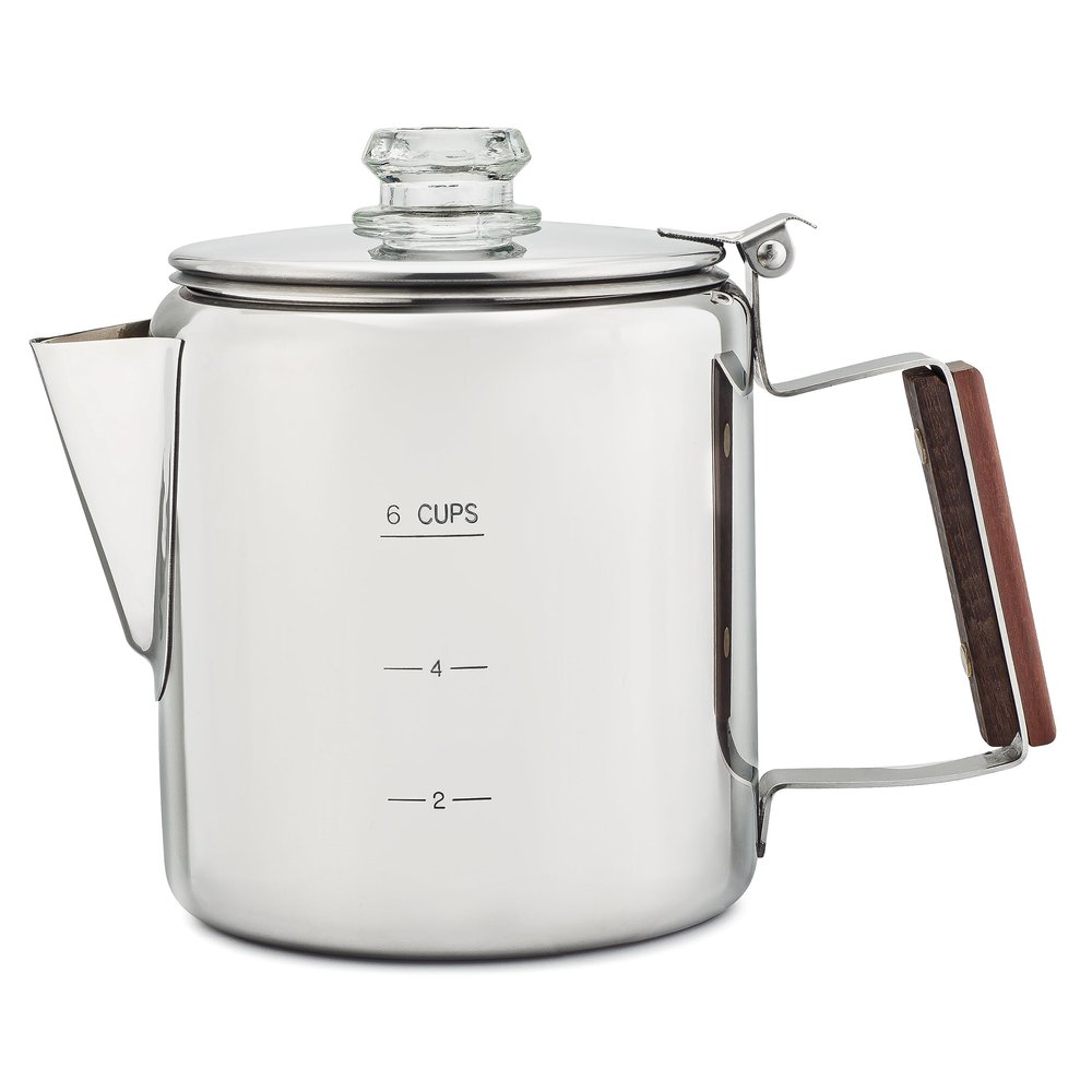 COLETTI Bozeman Percolator Coffee Pot  NO Aluminum or Plastic [6 cup]