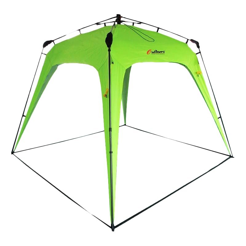 OUTDOORS PROFESSIONAL Canopy Pop Up Tent | Beach Tent | Sun Shelter UV+50 | Lightweight | Portable and Easy Setup| Included Sidewall | Ideal for Beach - Camping - Outside Event (98 x 74 Inches, Green)