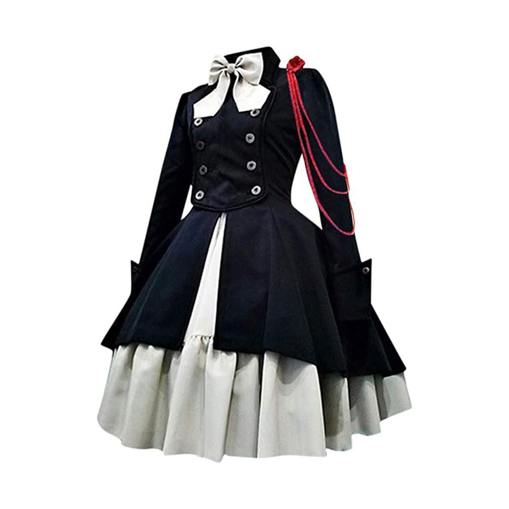 Uillui Women's Cool Goth Lolita Dress Halloween Masquerade Party Punk Gothic Dress Vintage Fairy Renaissance Victorian Dress