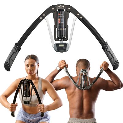 Lifepro Shredforce Hydraulic Power Chest Expander and Arm Twister Trainer Exerciser - Adjustable 22-440lb Resistance, Smart Rep Counter - Home Gym Workout Equipment for Upper Body Strength Training