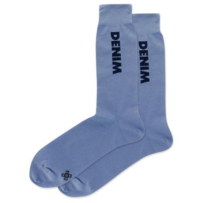 Hot Sox Men's Color Names Crew Sock 1 Pair Pack, Denim, Men's Shoe Size 6-12