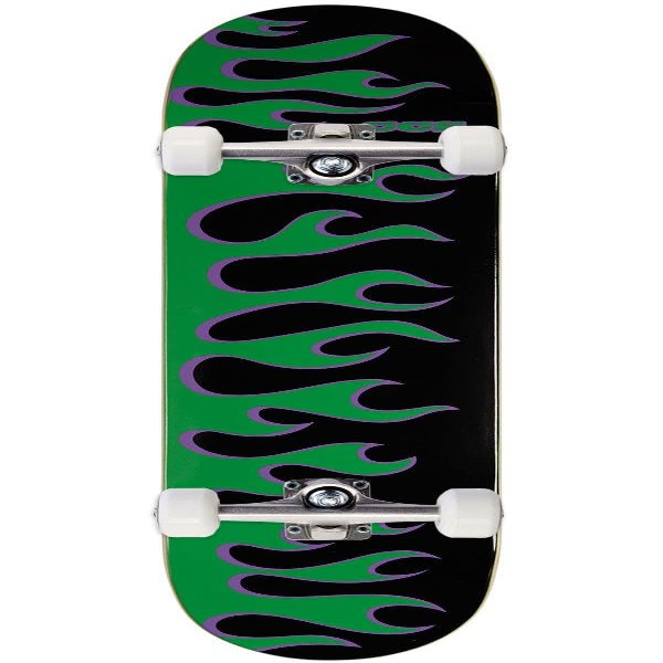 [CCS] Flames Skateboard Complete - Black/Green - 7.75" x 32.00"