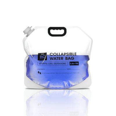 4 Pack Collapsible Water Container Bag 2.6 Gallon/10 Liter, Heavy Duty with Carry Handles, Hikes, Trips, Weather Emergencies, and More, Foldable Water Bag