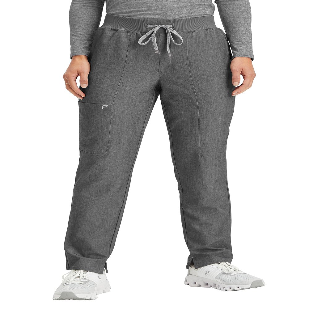 Fabletics Women's Performance Scrub Pant - MotionTech, 4-Way Stretch, Pocket-Packed, Lightweight, Semi-Slim Fit, 4X / Short 26 in | 26, Heather Grey
