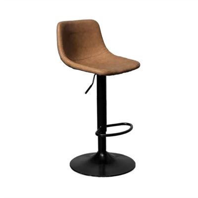 GRFIT Bar Chair Rotatable Bar Chair Modern Restaurant Coffee Shop Island Table Chair Simple Backrest High Foot Dining Chair Can Be Lifted (60-80cm) Adjustable Bar Stools (Color : Brown)