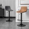 GRFIT Bar Chair Rotatable Bar Chair Modern Restaurant Coffee Shop Island Table Chair Simple Backrest High Foot Dining Chair Can Be Lifted (60-80cm) Adjustable Bar Stools (Color : Brown) view 2