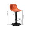 GRFIT Bar Chair Rotatable Bar Chair Modern Restaurant Coffee Shop Island Table Chair Simple Backrest High Foot Dining Chair Can Be Lifted (60-80cm) Adjustable Bar Stools (Color : Brown) view 3