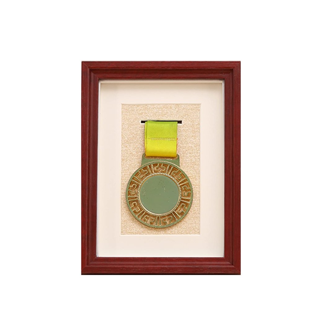 12.7x17.8cm, Medal Display Frame, Single Medal Display Case, Solid Wood Sport Medal Display Frame, Five Colors, HD Plexiglass, easy To Install, Fits all Sports Winners, Military Medal Badge Medal ( Co